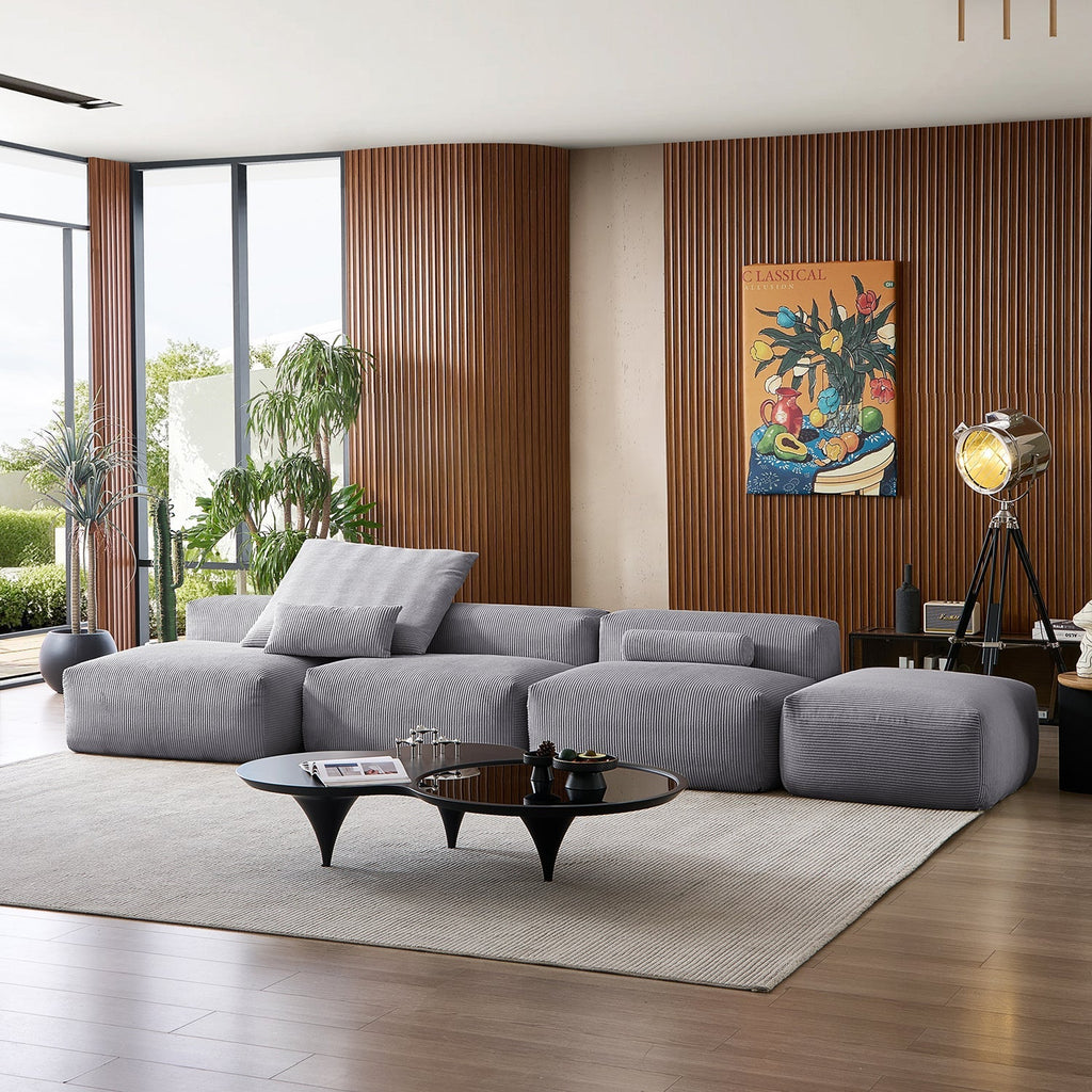 Mellow Open Sectional with Ottoman
