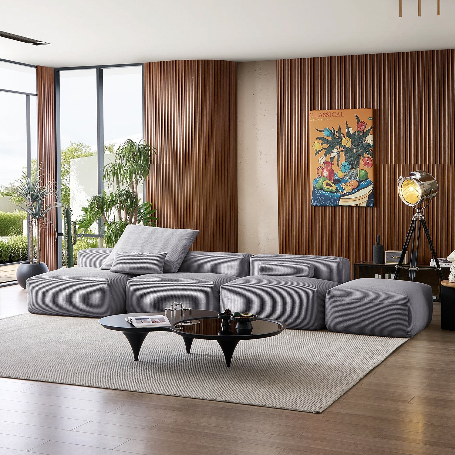 Mellow Open Sectional with Ottoman