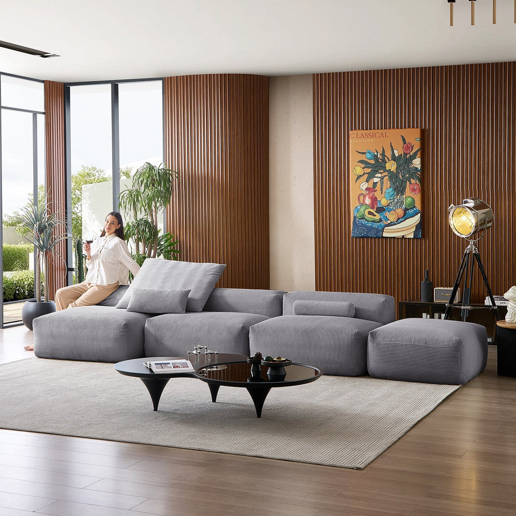 Mellow Open Sectional with Ottoman