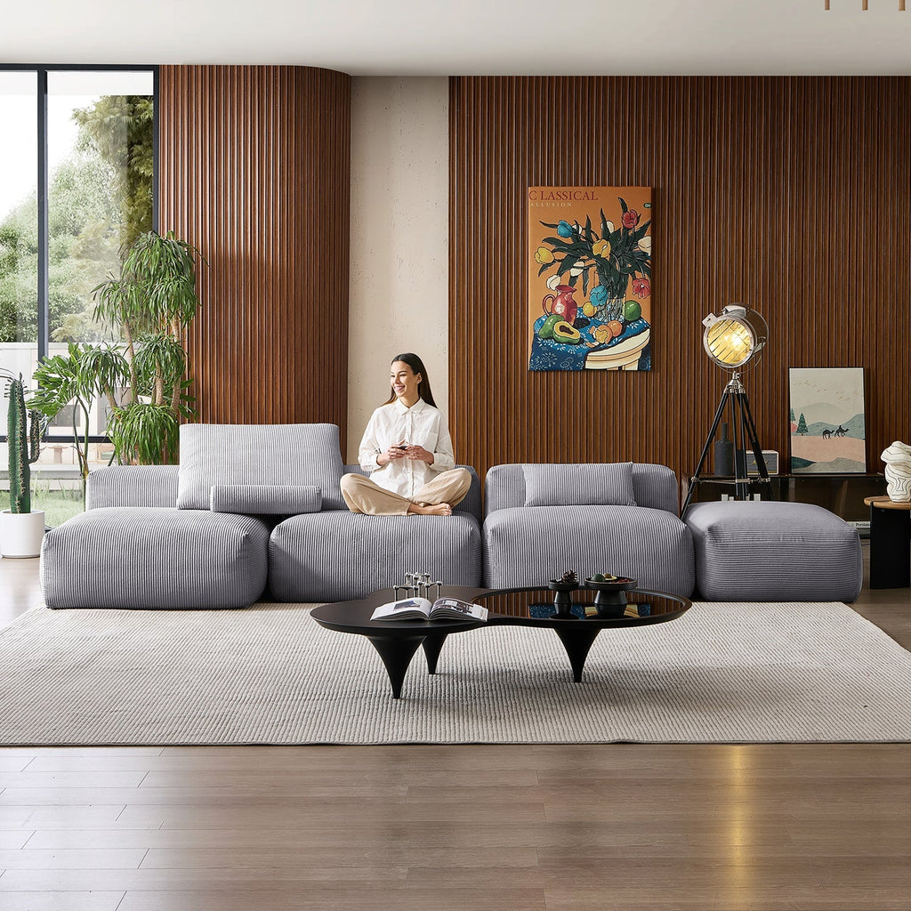 Mellow Open Sectional with Ottoman