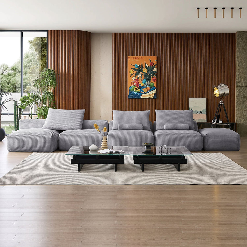 Mellow Open Sectional with Ottoman