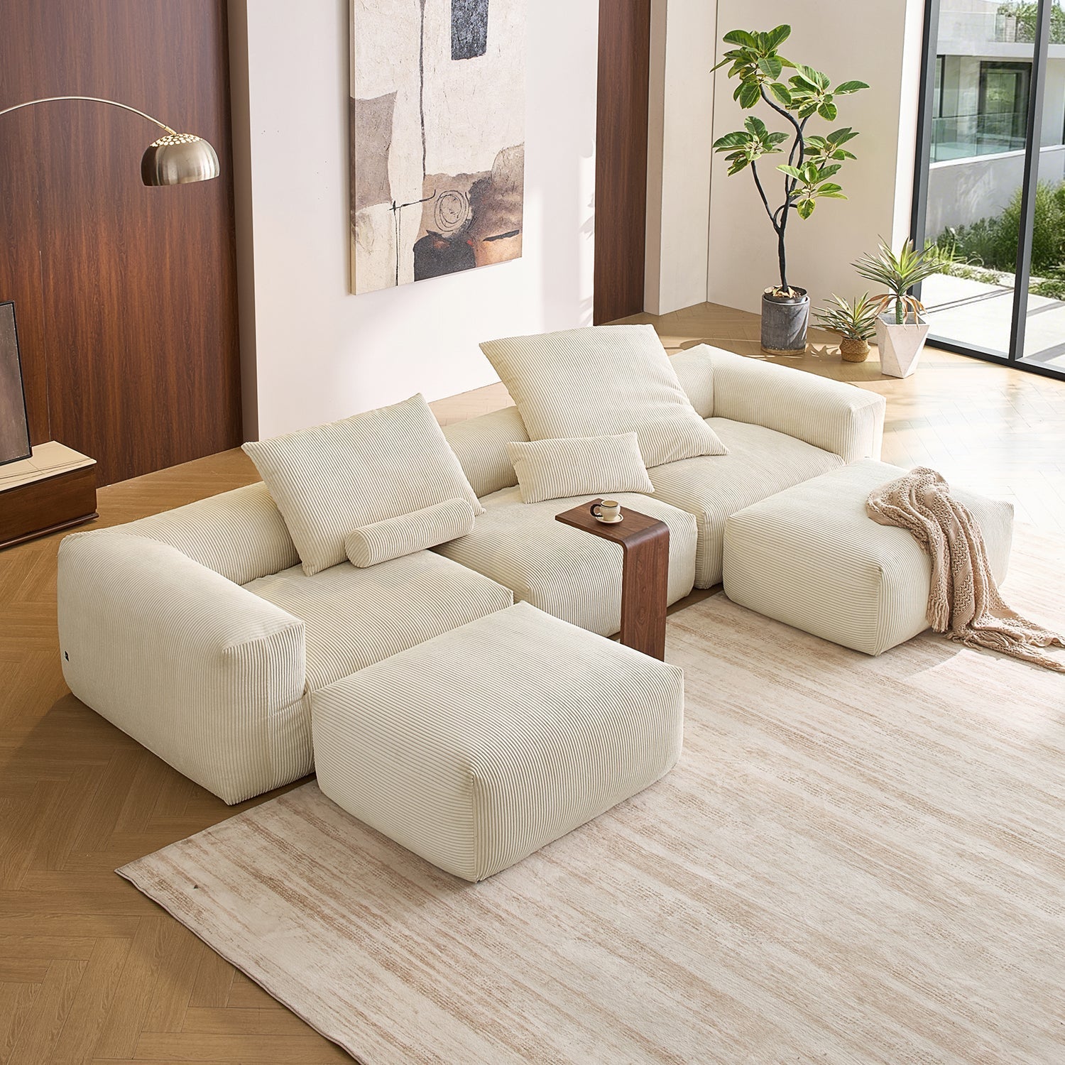 Mellow U Sectional with Ottoman