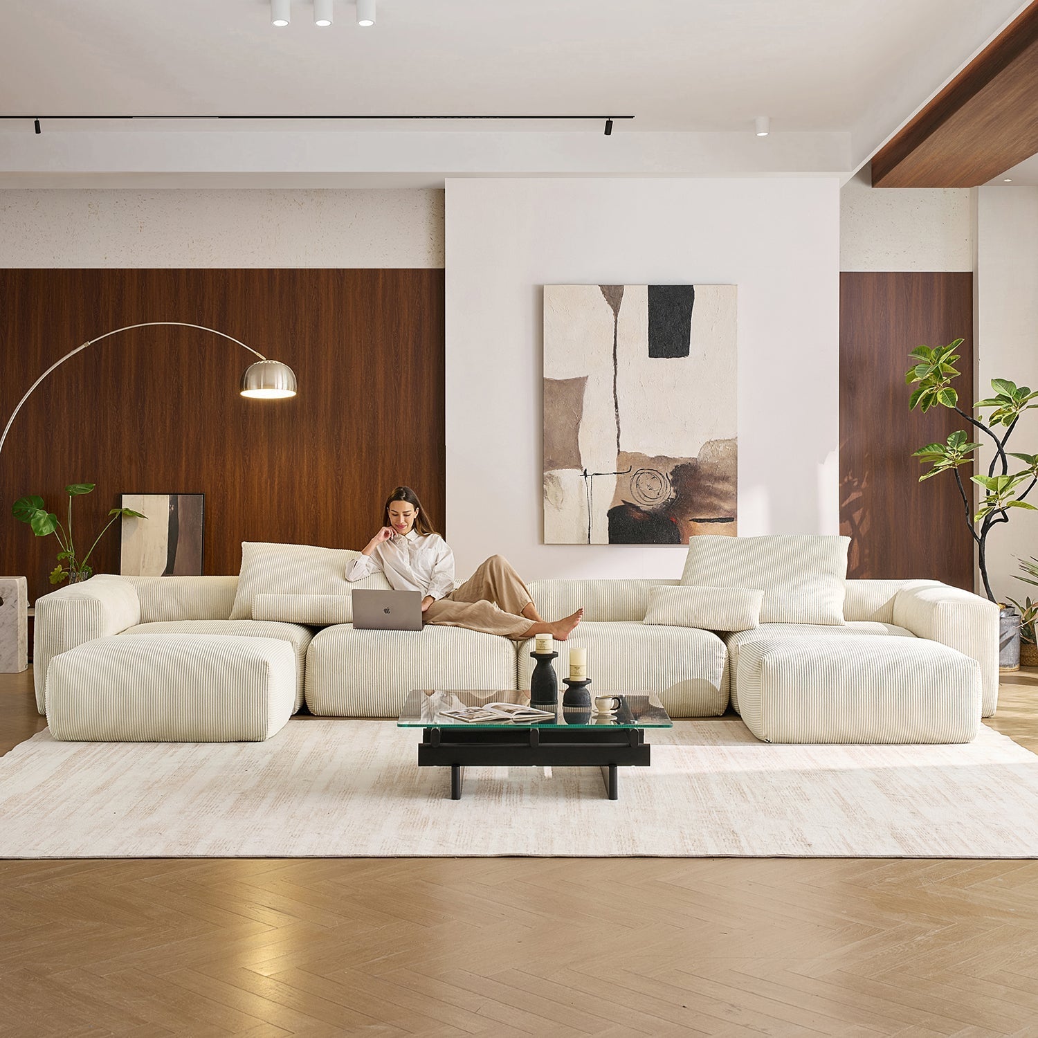 Mellow U Sectional with Ottoman