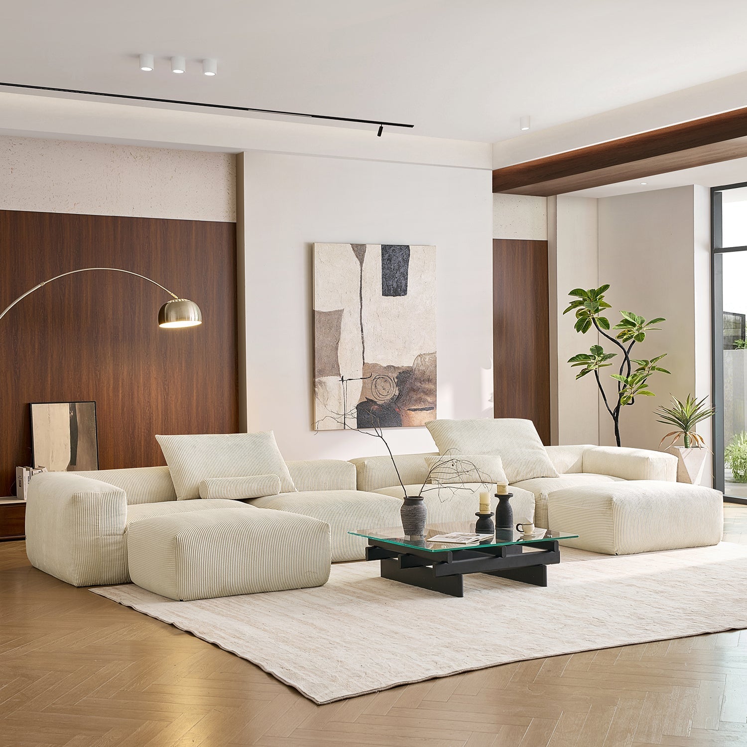 Mellow U Sectional with Ottoman