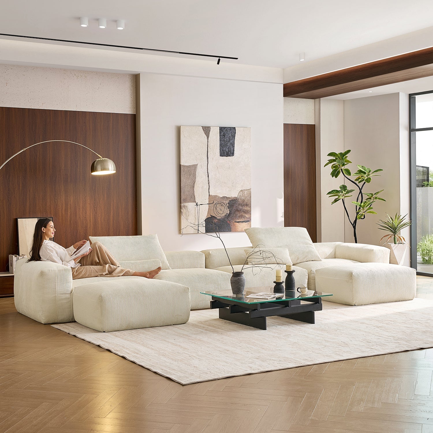 Mellow U Sectional with Ottoman