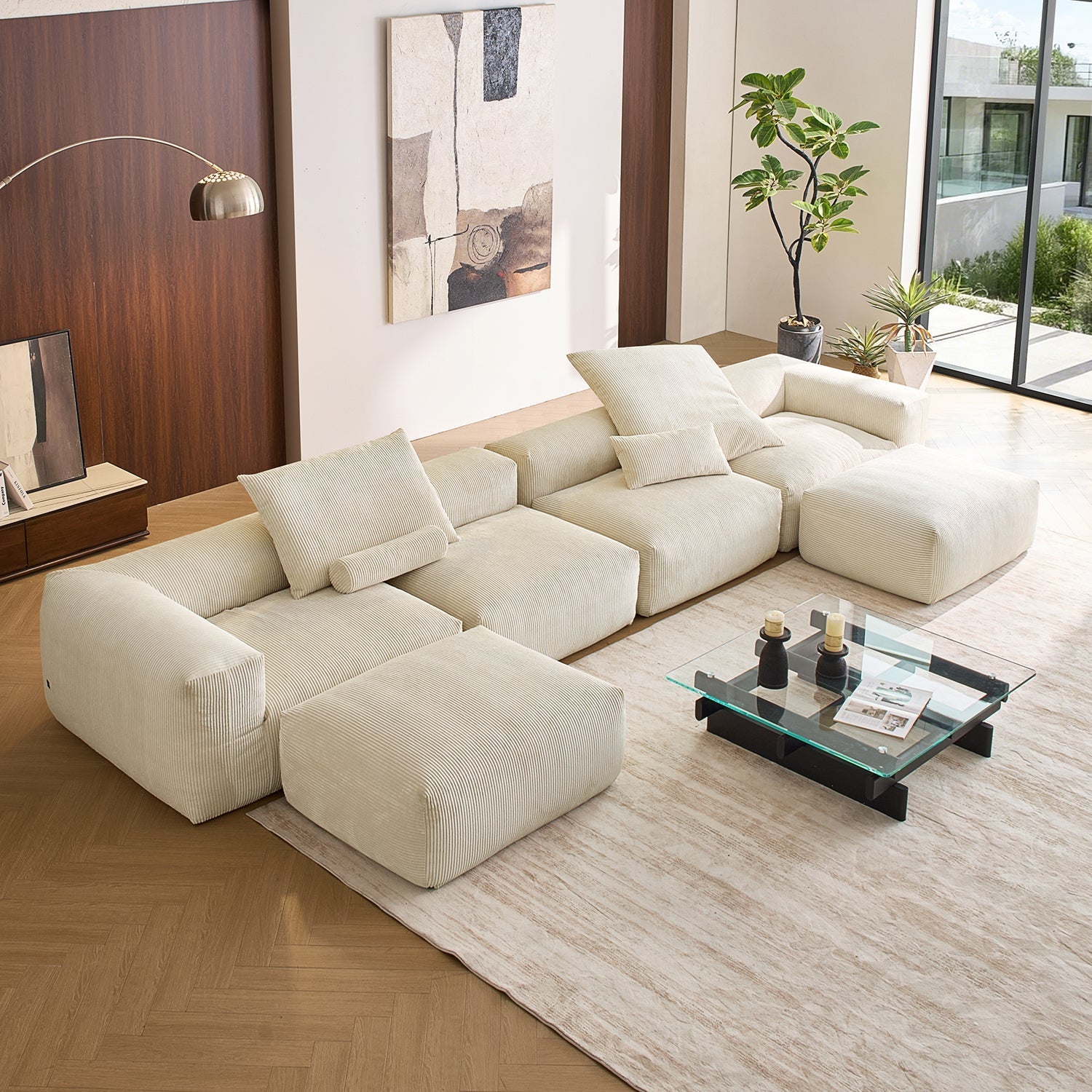 Mellow U Sectional with Ottoman