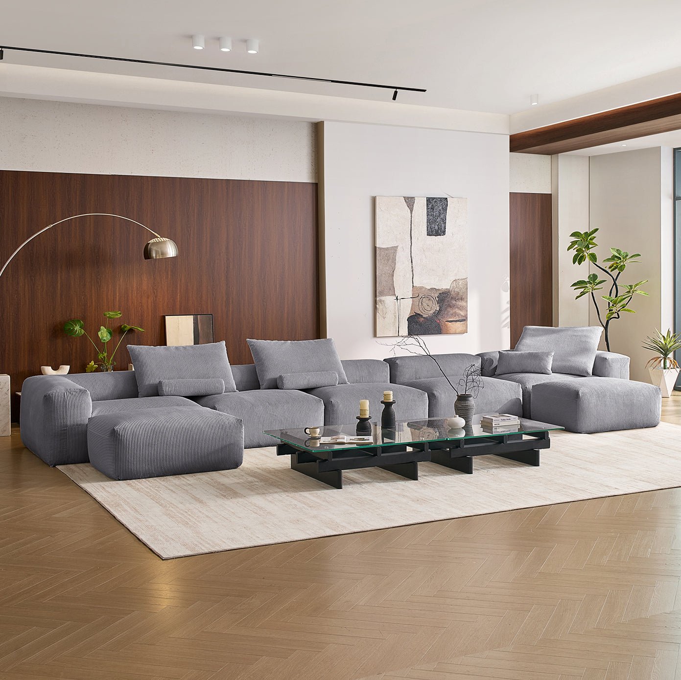 Mellow U Sectional with Ottoman
